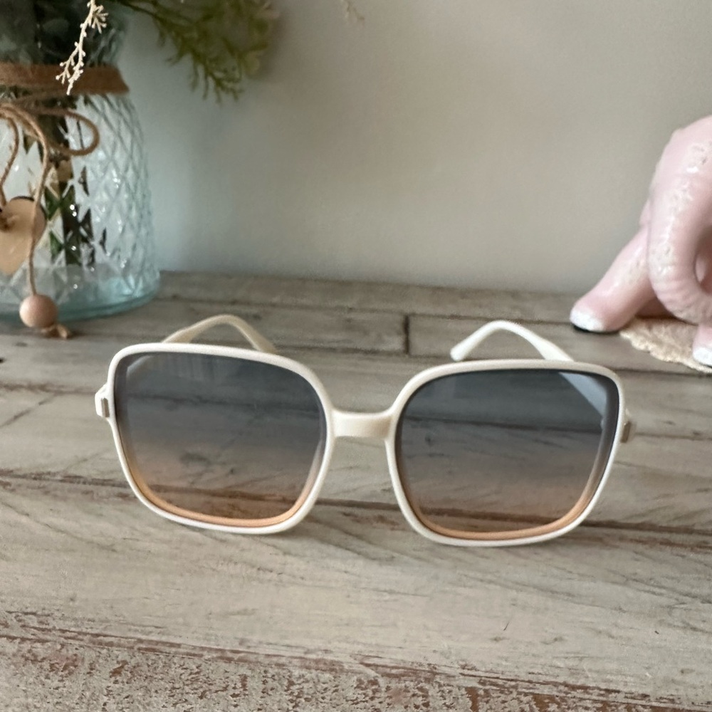 Boho Chic White Square Sunglasses